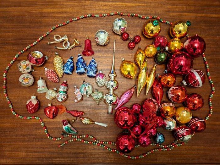 Kerstballen (63) - Glas - vintage kerstversiering, Diversen, Kerst