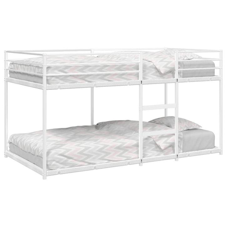 vidaXL Stapelbed zonder matras 107x203 cm staal wit, Huis en Inrichting, Slaapkamer | Bedden, Nieuw, Verzenden