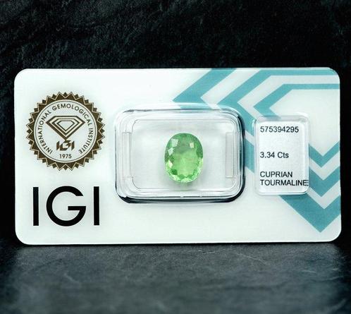 Paraiba toermalijn - 3.34 ct - International Gemological, Handtassen en Accessoires, Edelstenen