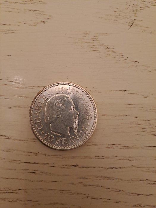 Monaco. 10 Francs 1966 & 50 Francs 1974 (lot de 2 monnaies), Postzegels en Munten, Munten | Europa | Euromunten