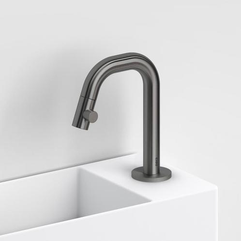 Fonteinkraan Clou Kaldur Met Korte Uitloop Rechts Gunmetal, Doe-het-zelf en Bouw, Sanitair, Kraan, Nieuw, Ophalen of Verzenden