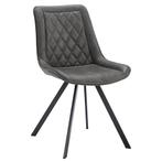 Stoelen | JORIS | Leer/Metaal | Graphite | Zwarte Poten |, Zakelijke goederen, Verzenden, Nieuw in verpakking