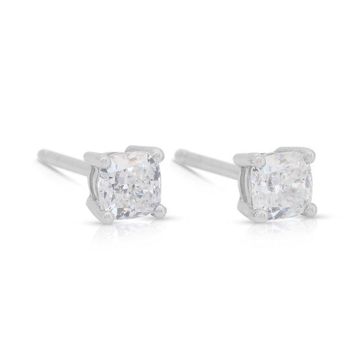 Oorbellen - 18 karaat Witgoud - 1.02ct. tw. Diamant, Bijoux, Sacs & Beauté, Boucles d'oreilles