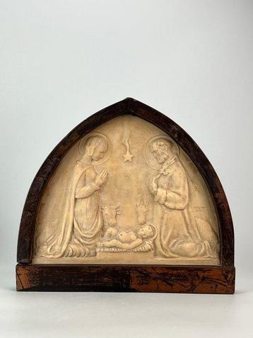 Icoon - Geboorte van Christus - Aardewerk, Hout