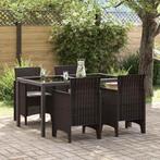 Tuinstoel Bruin 4 stuks | Tweede Kansje OP = OP, Tuin en Terras, Verzenden, Nieuw, Kunststof