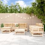 vidaXL 7-delige Loungeset met kussens massief teak, Tuin en Terras, Verzenden, Nieuw, Loungeset
