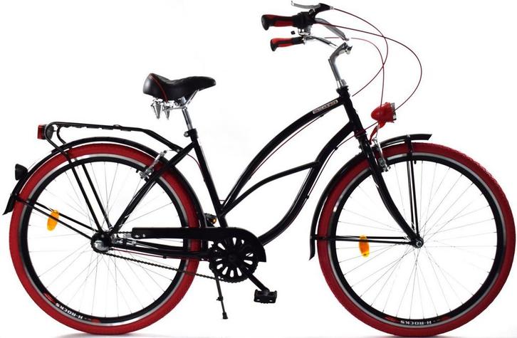 Meisjesfiets - cruiser - 26 - 3 versnellingen - zwart rood, Fietsen en Brommers, Fietsen | Meisjes, Nieuw, Ophalen of Verzenden