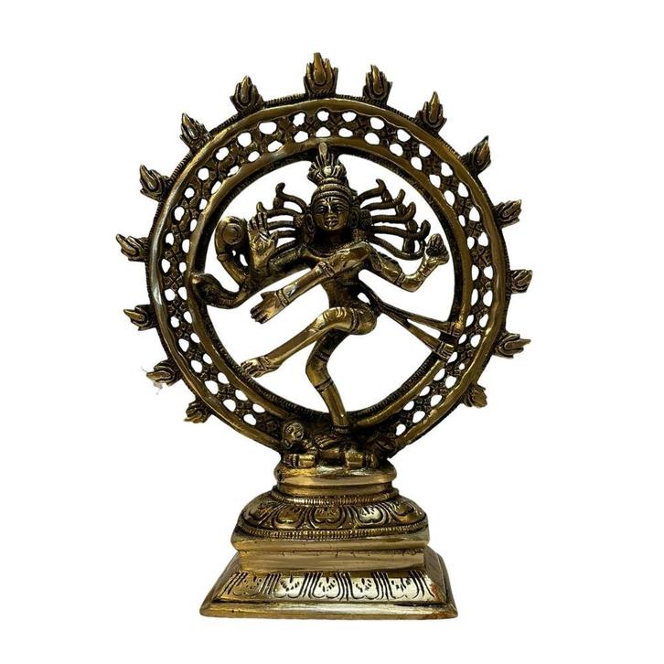 Beeld Shiva Nataraj Dubbele Ring - Messing, Sports & Fitness, Produits de santé, Wellness & Bien-être, Enlèvement ou Envoi