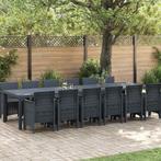 vidaXL Tuin Eettafel Set 13 pcs Antraciet Polt riet, Tuin en Terras, Verzenden, Nieuw