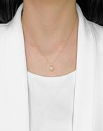 Halsketting - 18 karaat Geel goud - 0.03ct. tw. Parel -, Nieuw