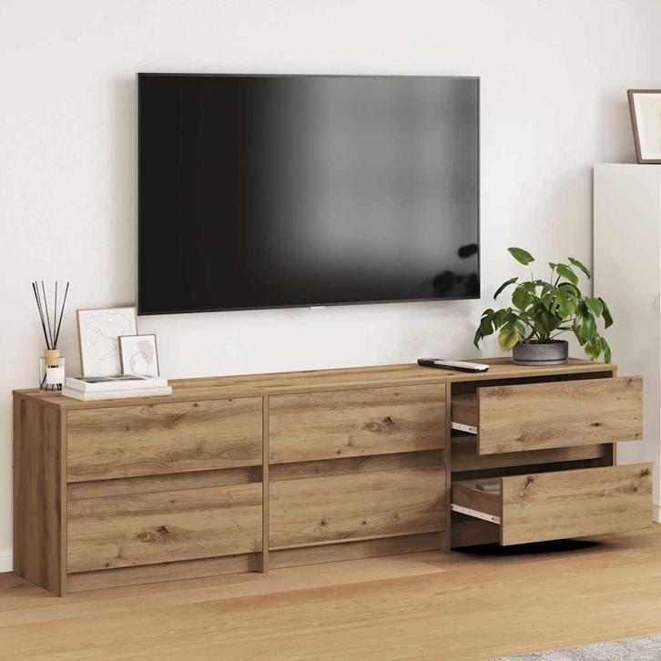 vidaXL TV Kast Bruin 181 x 34 x 50 cm, Huis en Inrichting, Kasten |Televisiemeubels, Nieuw, Verzenden