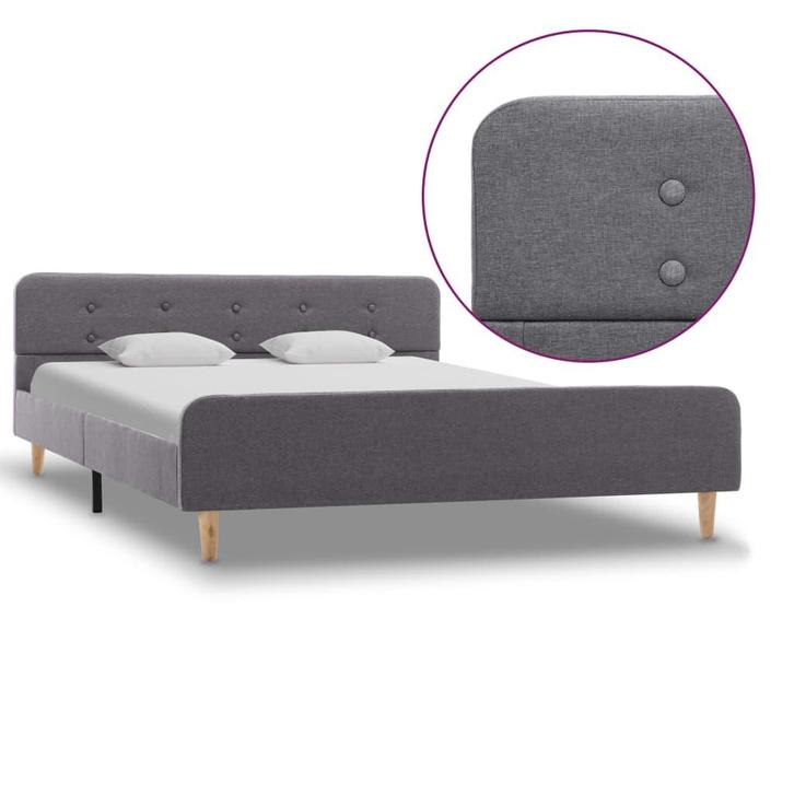 vidaXL Bedframe stof lichtgrijs 140x200 cm, Huis en Inrichting, Slaapkamer | Bedden, Nieuw, Verzenden