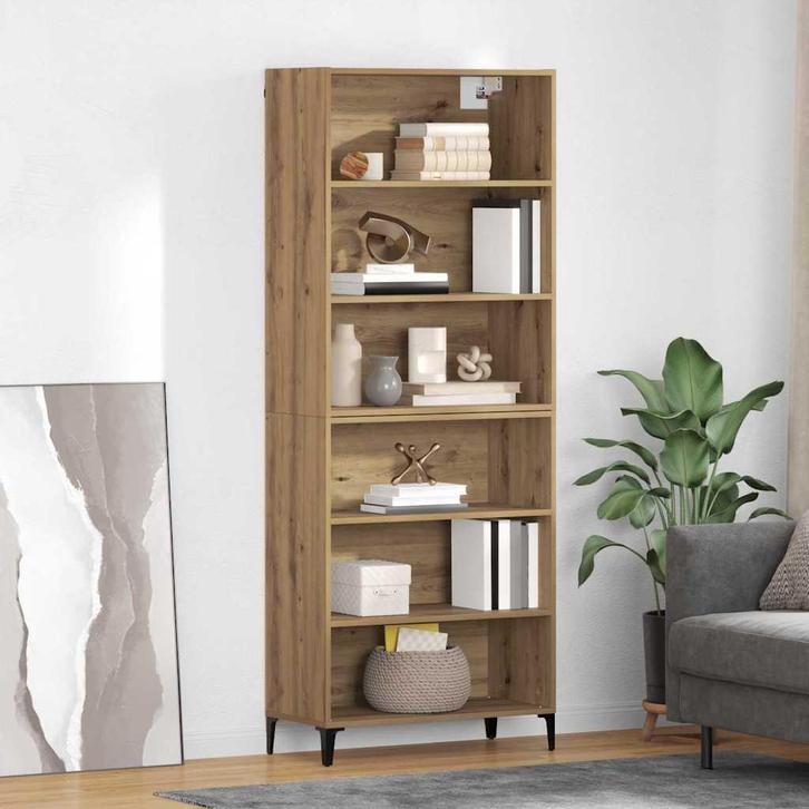 vidaXL Highboard Artisan Eiken 69,5 x 34 x 180 cm Bewerkt, Huis en Inrichting, Kasten | Dressoirs, Nieuw, Verzenden