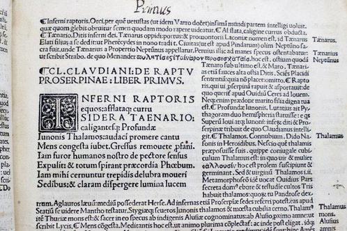 [Post-Incunable] - Claudianus - De Raptu Proserpinae - 1507, Antiek en Kunst, Antiek | Boeken en Manuscripten