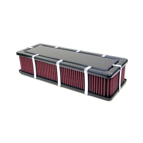 K&N carburateur luchtfilter Universeel Box style (carbon loo, Auto-onderdelen, Motor en Toebehoren, Nieuw, Verzenden