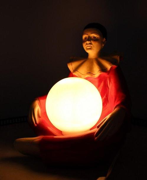 Lampe vintage Pierrot 1960-1970 - Tafellamp - Glas, Hars, Antiek en Kunst, Curiosa en Brocante