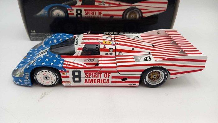 Minichamps 1:18 - Modelauto - Porsche 956L Stars + Stripes, Hobby en Vrije tijd, Modelauto's | 1:5 tot 1:12