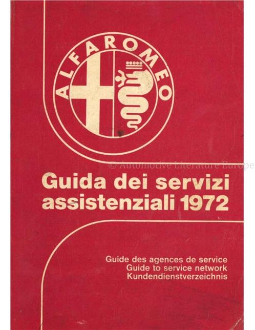 1972 ALFA ROMEO DEALER SERVICE BOEK, Autos : Divers, Modes d'emploi & Notices d'utilisation