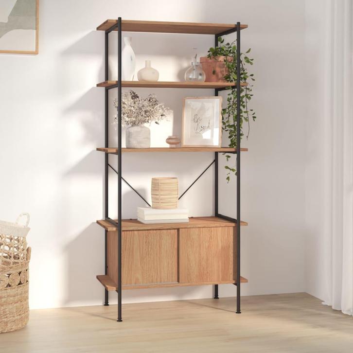 vidaXL Opbergrek 5-laags met kast 80x40x163 cm staal en, Huis en Inrichting, Kasten | Boekenkasten, Nieuw, Verzenden