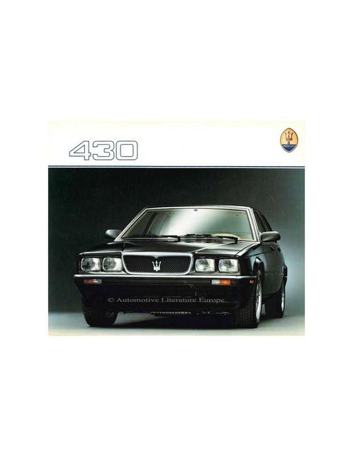 1988 MASERATI 430 BROCHURE ENGELS, Livres, Autos | Brochures & Magazines
