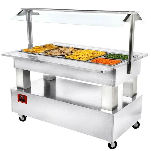 Verwarmd Buffet | GOURMET LINE | Hout/RVS | 4x 1/1 GN |, Zakelijke goederen, Horeca | Keukenapparatuur, Nieuw in verpakking, Verzenden