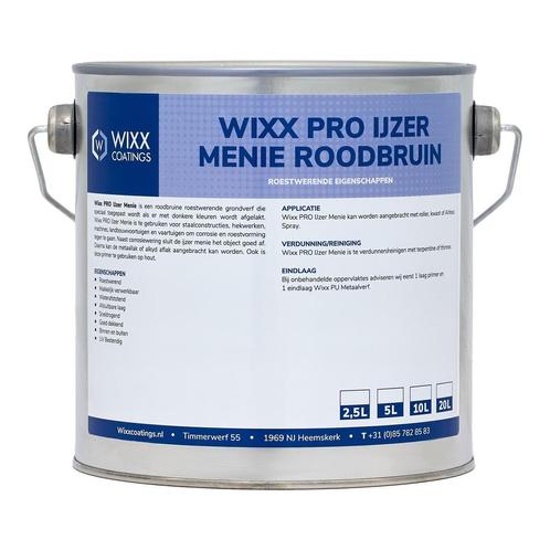 Wixx PRO IJzermenie Roodbruin RAL 8012 | Roodbruin 5L, Doe-het-zelf en Bouw, Verf, Beits en Lak, Nieuw, Verzenden