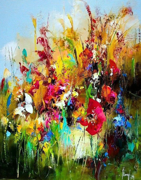 Alfred Anio - Meadow 2, Antiek en Kunst, Kunst | Schilderijen | Modern