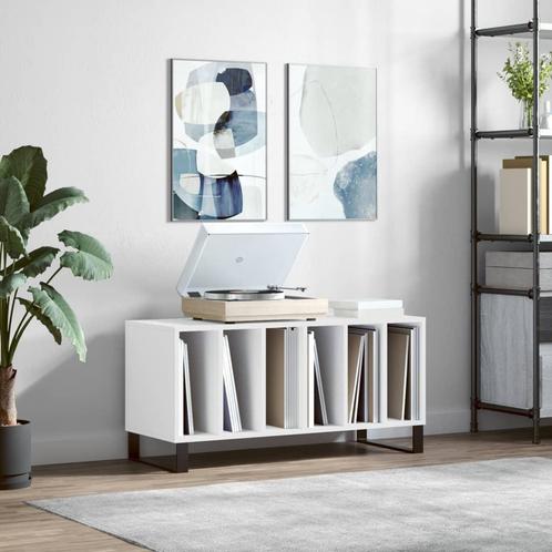 vidaXL Platenkast 100x38x48 cm bewerkt hout wit, Huis en Inrichting, Woonaccessoires | Cd- en Dvd-rekken, Nieuw, Verzenden