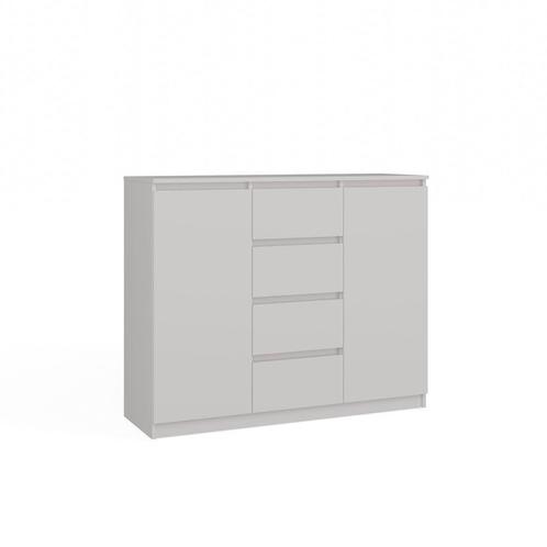 Dressoir - 120 cm 4 lades  wit 2D4S Wit (Dressoirs), Huis en Inrichting, Kasten | Dressoirs, Nieuw, Met lade(s), Overige houtsoorten