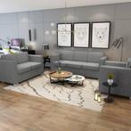 vidaXL 3-delig Bankstel stof lichtgrijs, Huis en Inrichting, Zetels | Zetels, Verzenden, Nieuw