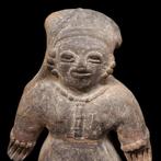 Jama Coaque Terracotta - Grote beeldje - 300 voor / 300 na, Antiek en Kunst
