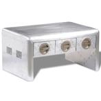 vidaXL Salontafel met 3 lades vintage luchtvaartlook, Huis en Inrichting, Tafels | Salontafels, Verzenden, Nieuw