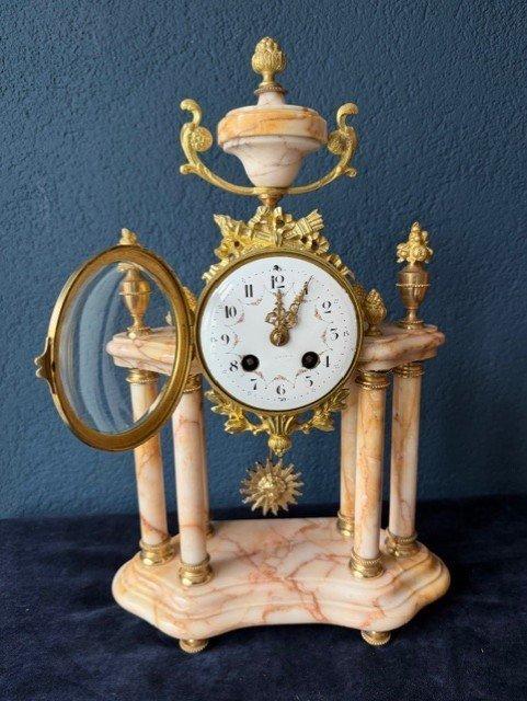 Portico klok - Marmer, Brons - 1850-1900, Antiek en Kunst, Antiek | Klokken