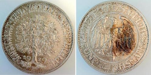 Duitsland 5 Reichsmark Eichbaum 1929e, prfr/stgl Top zilver, Postzegels en Munten, Munten | Europa | Niet-Euromunten, België, Verzenden