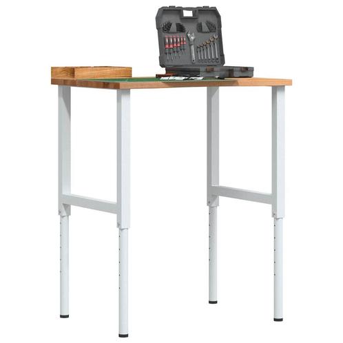 vidaXL Werkbank 80x60x(71,5-98) cm eikenhout lichtbruin, Doe-het-zelf en Bouw, Werkbanken, Nieuw, Verzenden