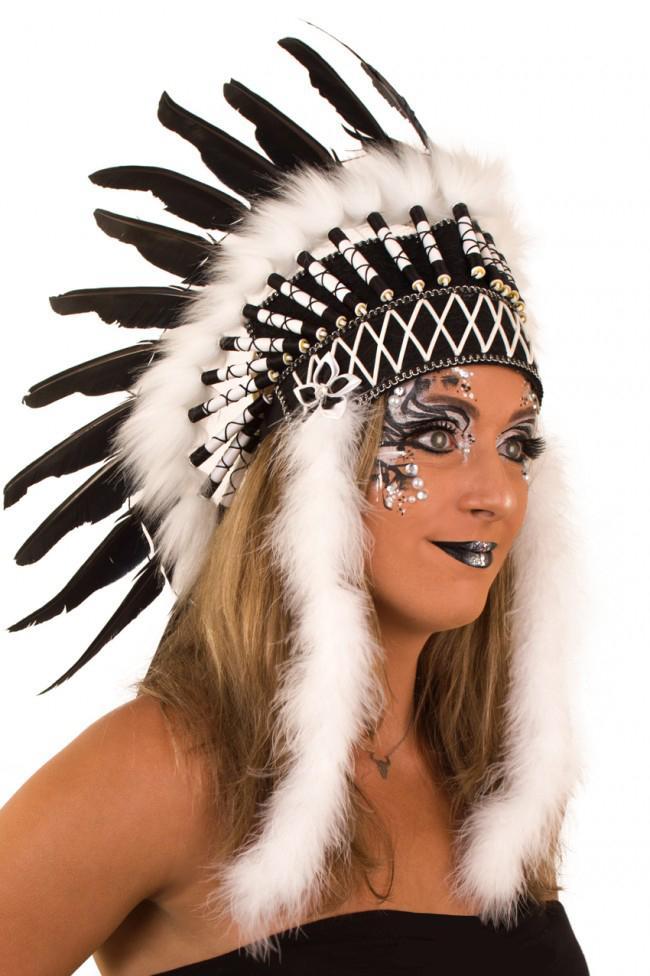 Grote Verentooi Kinderen Zwart Wit Indianentooi Kinder Hoofd, Kinderen en Baby's, Carnavalskleding en Verkleedspullen, Nieuw, Ophalen of Verzenden