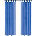vidaXL Gordijnen voile 140x225 cm koningsblauw 2 st, Huis en Inrichting, Stoffering | Gordijnen en Lamellen, Verzenden, Nieuw