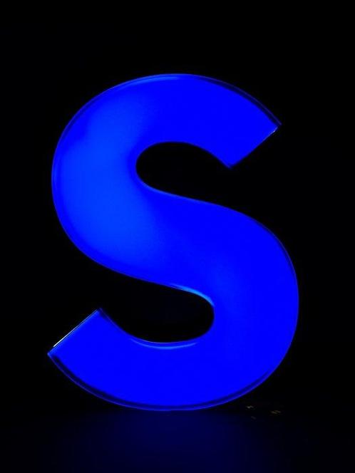 Lamp - Metaal - Letter S, Antiek en Kunst, Antiek | Wandborden en Tegels