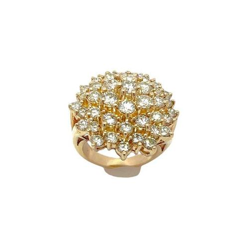 Bague - 14 carats Or jaune Diamant (Naturelle), Handtassen en Accessoires, Ringen