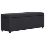 vidaXL Bankje met opbergvak 116 cm polyester zwart, Verzenden, Nieuw