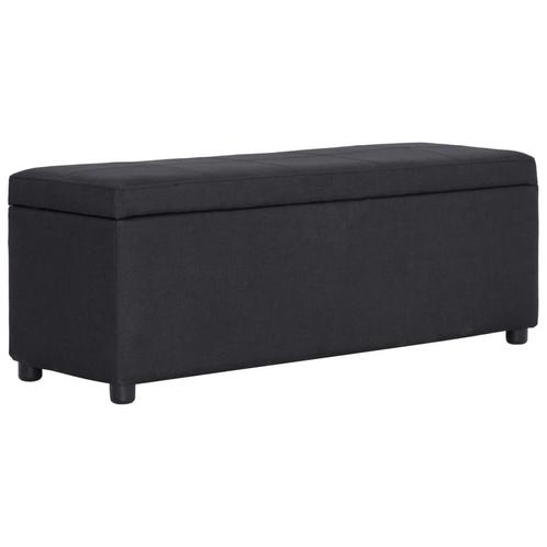 vidaXL Bankje met opbergvak 116 cm polyester zwart, Huis en Inrichting, Overige Huis en Inrichting, Nieuw, Verzenden