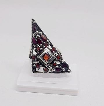 Zonder Minimumprijs - Ring Zilver Granaat - Granaat