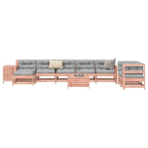 vidaXL 10-delige Loungeset massief douglas vurenhout, Tuin en Terras, Tuinsets en Loungesets, Loungeset, Nieuw, Verzenden