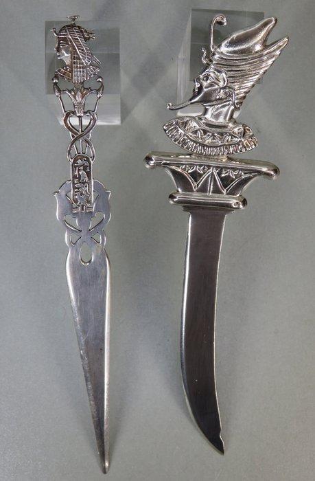Brievenopeners : Cleopatra & Nevertiti - Briefopener (2) -, Antiquités & Art, Antiquités | Argent & Or