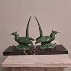 Boekensteunen (2) - Paradijsvogels - Marmer, spelter, Antiek en Kunst