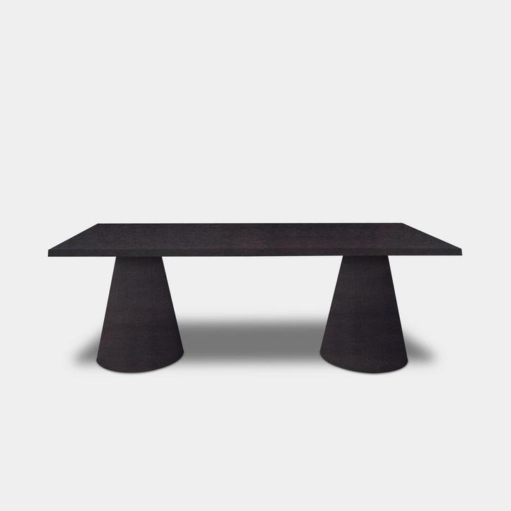 Tafel Boomstam Eikenhout  Set Kegelpoot  260x100, Huis en Inrichting, Tafels | Eettafels