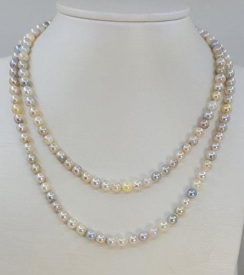 Halsketting Multi Akoya- en gouden parels van 5,5x6 mm, Handtassen en Accessoires, Kettingen
