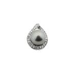 8 Krt. Hanger met tahiti parel en zirconia (8 karaat, 333), Handtassen en Accessoires, Antieke sieraden, Ophalen of Verzenden