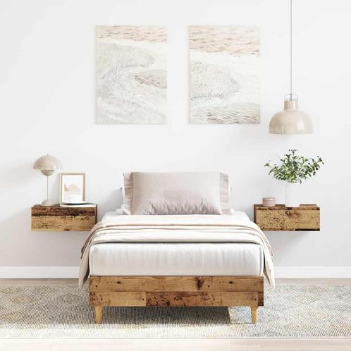 vidaXL Bedframe zonder matras 100x200 cm spaanplaat bewerkt, Huis en Inrichting, Slaapkamer | Bedden, Nieuw, Verzenden