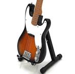 Miniatuur Fender Precision basgitaar met gratis standaard, Verzenden, Nieuw, Beeldje, Replica of Model